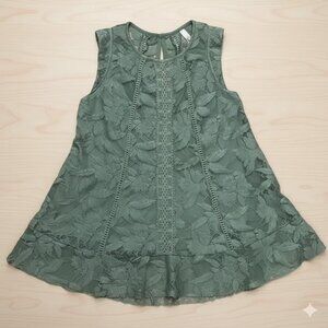 Xhilaration XS Boho Lace Overlay Tunic‎ - Romantic A-Line Swing Top Retro Mod